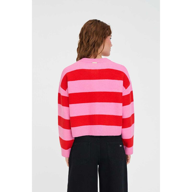 Huffer Elle Crop Stripe Cardigan image number 1